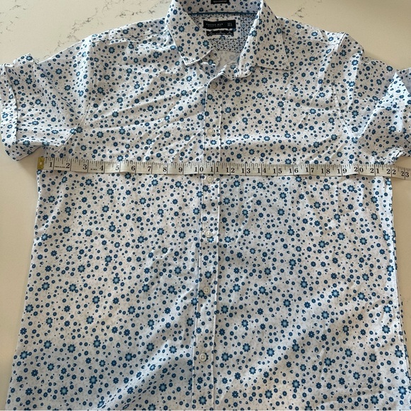 Cactus Man Ricky Singh Tech Comfort Performance White and Blue Patterned Shirt - Picture 8 of 8